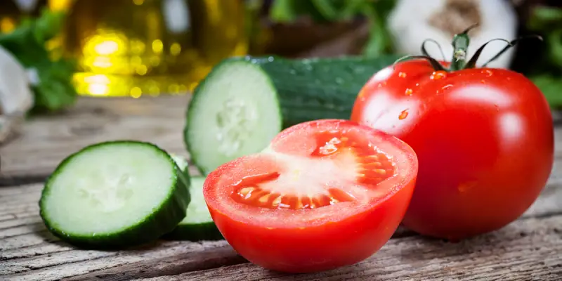 گوجه و خیار برای لاغری