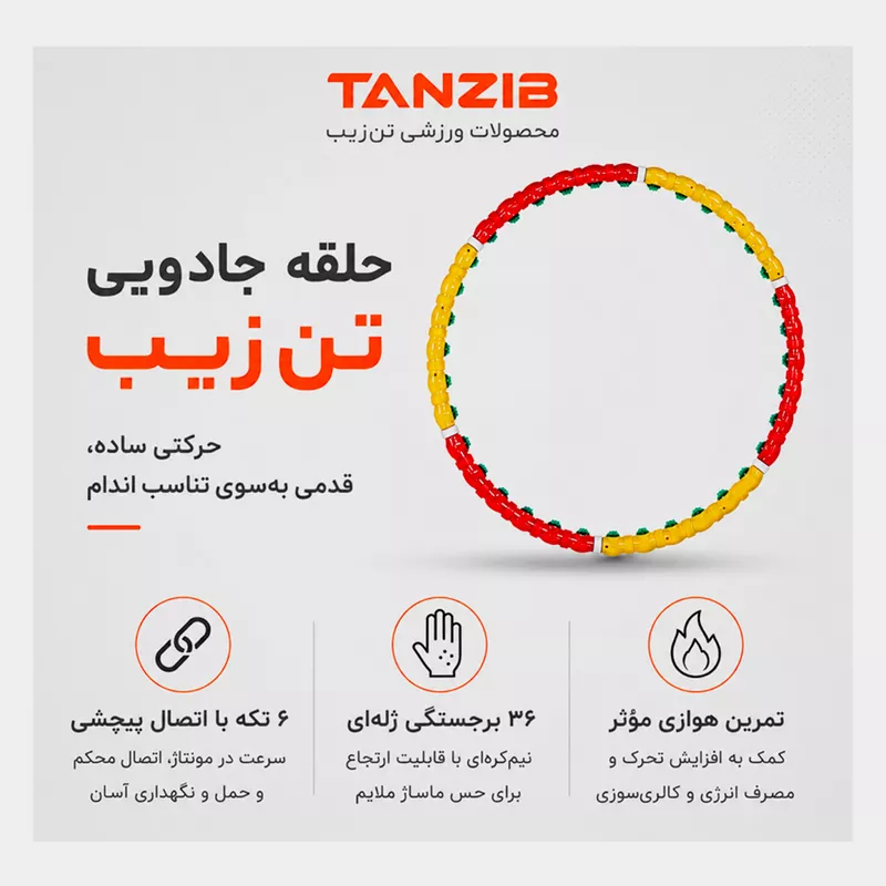 حلقه لاغری هولاهوپ تن زیب، مدل جادویی پیچشی - فروشگاه مانکن